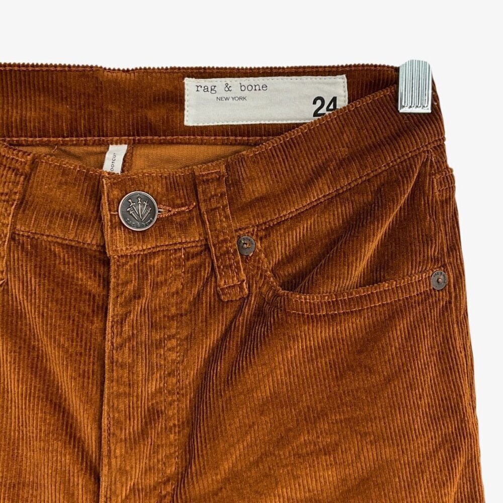 Rag & Bone Peyton Mid Rise Bootcut Pants Corduroy Gold Brown Size 24 - Picture 4 of 12
